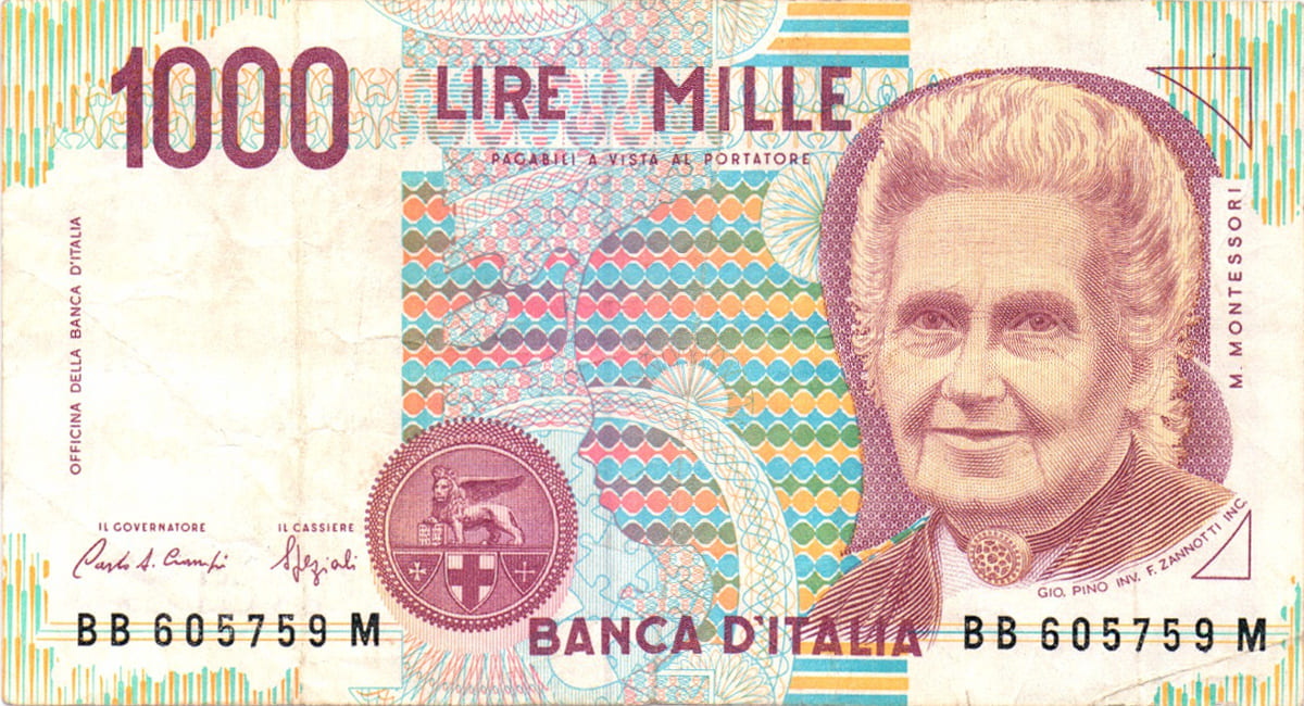 1000 лир 1990. Италия